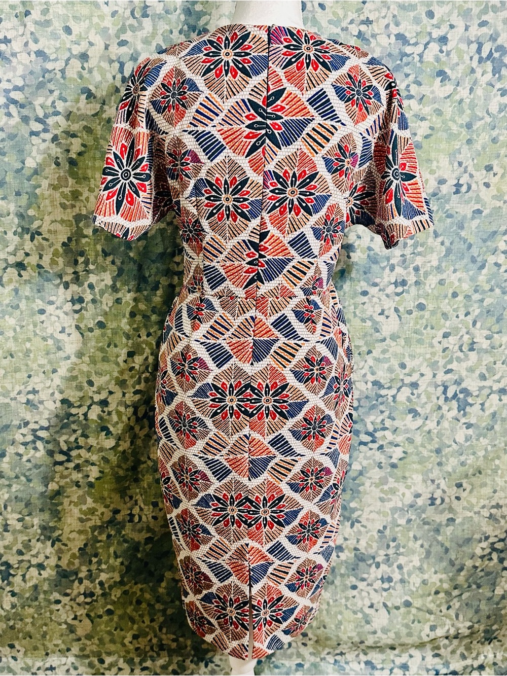 M&S Collection Geometric Floral Print Sheath Dress UK 10 - Picture 2 of 7